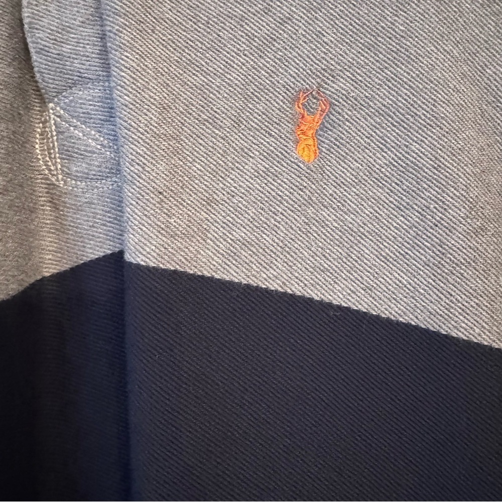 Next Supply NEW medium knit rugby gray navy stripped collared sweater shirt XXL - Picture 3 of 5